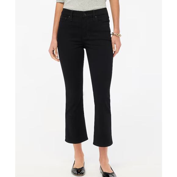 NWT J.Crew Flare Crop Jean In Black All Day Stretch Size 29 - Picture 1 of 9